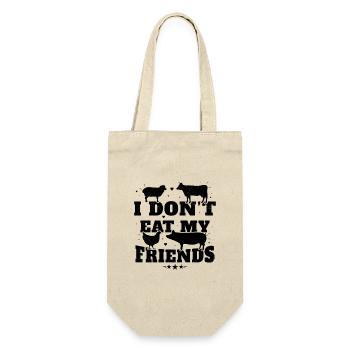 Don't Eat My Friend Funny Vegan and Vegetarian Gift - Gift Bag for Bottles - nature - Front