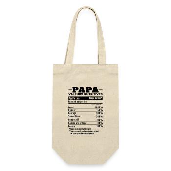 Cadeau papa humour papa valeurs nutritives - Sac à bouteille - nature - Devant