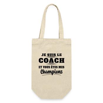 Humour entraîneur cadeau sportif Je suis Le Coach - Sac à bouteille - nature - Devant