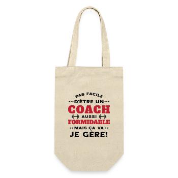 Coach Formidable Je Gère Idée Cadeau Humour - Sac à bouteille - nature - Devant