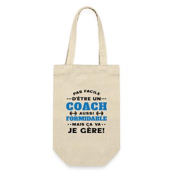Coach Formidable Je Gère Idée Cadeau Humour - Sac à bouteille - nature - Devant