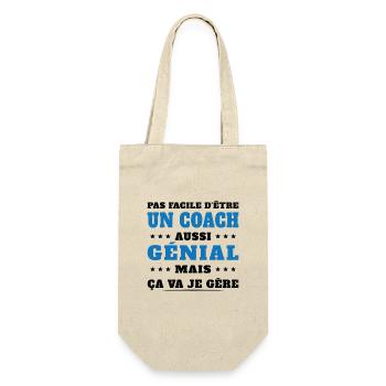 Pas Facile D'être un Coach Aussi Génial Humour - Sac à bouteille - nature - Devant