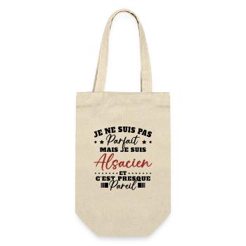 Pas Parfait mais Alsacien Cadeau Humour Alsace - Sac à bouteille - nature - Devant