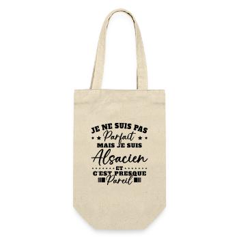 Pas Parfait mais Alsacien Cadeau Humour Alsace - Sac à bouteille - nature - Devant