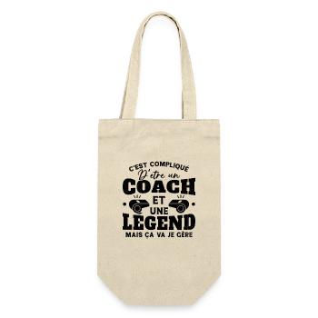 Coach De Légende Humour Coaching Sportif Cadeau - Sac à bouteille - nature - Devant