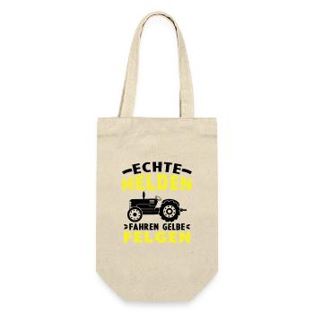 Landwirt Echte Helden fahren gelbe Felgen - Geschenkbeutel für Flaschen - Natur - Vorne