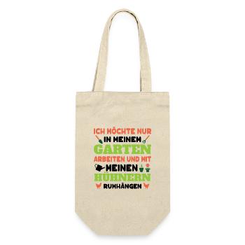 Gartenfreunde Geschenk Gartenliebhaber Garten Huhn - Geschenkbeutel für Flaschen - Natur - Vorne