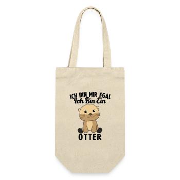 ich bin mir egal ich bin ein otter Geschenk - Geschenkbeutel für Flaschen - Natur - Vorne