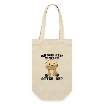 Ich mag einfach Otter Fischotter Seeotter - Geschenkbeutel für Flaschen - Natur - Vorne