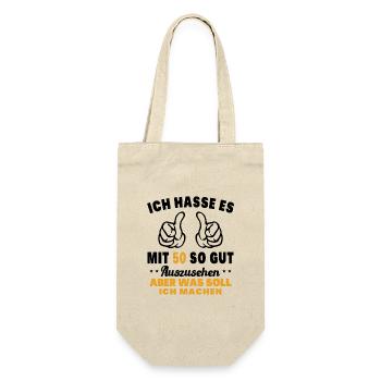 Ich hasse es mit 50 Geburtstag Gut Aussehen - Geschenkbeutel für Flaschen - Natur - Vorne