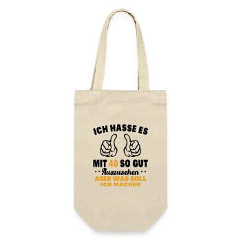 Ich hasse es mit 40 Geburtstag Gut Aussehen - Geschenkbeutel für Flaschen - Natur - Vorne