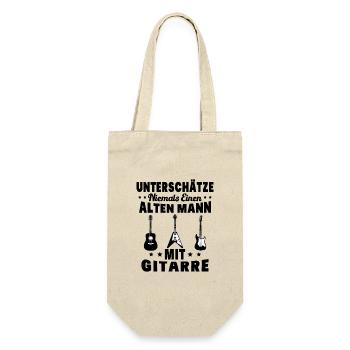 Unterschätze Alten Mann Gitarre - Geschenkbeutel für Flaschen - Natur - Vorne