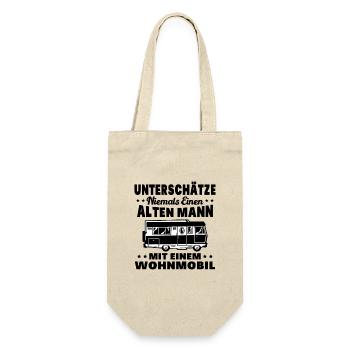Unterschätze niemals einen alten Mann Wohnmobil - Geschenkbeutel für Flaschen - Natur - Vorne