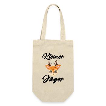 Kleiner Jäger Nachwuchsjäger Jagd Papa Jäger Baby - Geschenkbeutel für Flaschen - Natur - Vorne