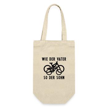 Wie der Vater so der Sohn - Mountainbike Fahrrad - Geschenkbeutel für Flaschen - Natur - Vorne