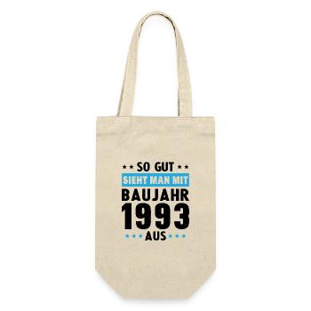 Geschenk Geburtstag 1993 Frau Mann Geschenkidee - Geschenkbeutel für Flaschen - Natur - Vorne