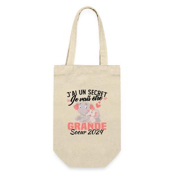 J'ai un secret Je Vais Être Grande Soeur 2024 - Sac à bouteille - nature - Devant