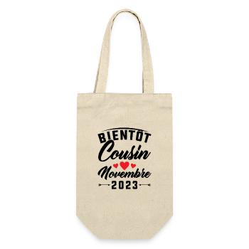 Bientôt Cousin Novembre 2023, Annonce Grossesse - Sac à bouteille - nature - Devant