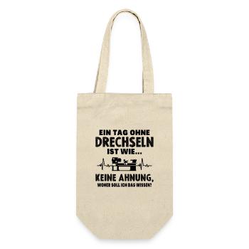 Drechsler Drechseln Drechselbank Drechsel - Geschenkbeutel für Flaschen - Natur - Vorne
