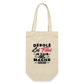 Désolé les filles je vais me marier 2025 - Sac à bouteille - nature - Devant