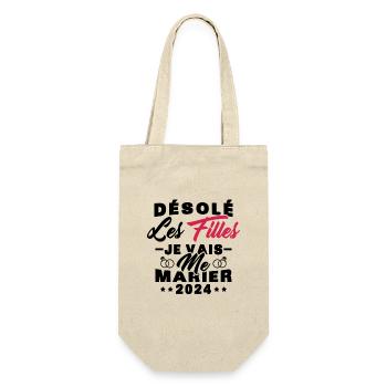 Désolé les filles je vais me marier 2024 - Sac à bouteille - nature - Devant