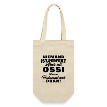Ossi Ostdeutscher Ostdeutschland Spruch - Geschenkbeutel für Flaschen - Natur - Vorne