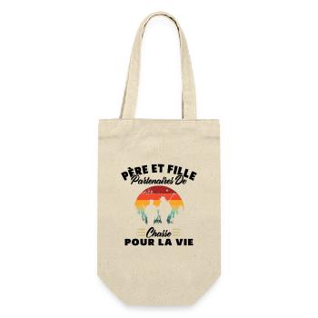 Père Et Fille Partenaires De Chasse Humour Cadeau - Sac à bouteille - nature - Devant