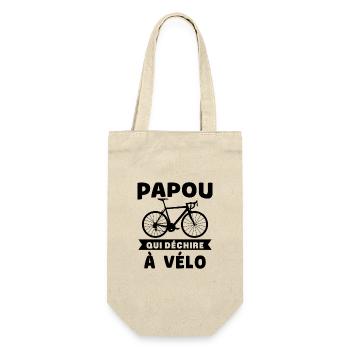 Papou qui déchire à Vélo Humour Cadeau Grand-père - Sac à bouteille - nature - Devant