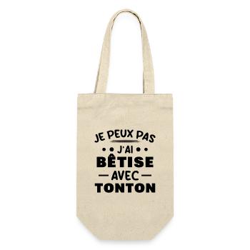 Je peux pas j'ai bêtise avec tonton - Sac à bouteille - nature - Devant