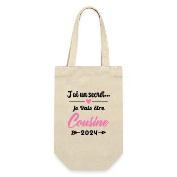 J'ai Un Secret Je Vais être Cousine 2024 - Sac à bouteille - nature - Devant