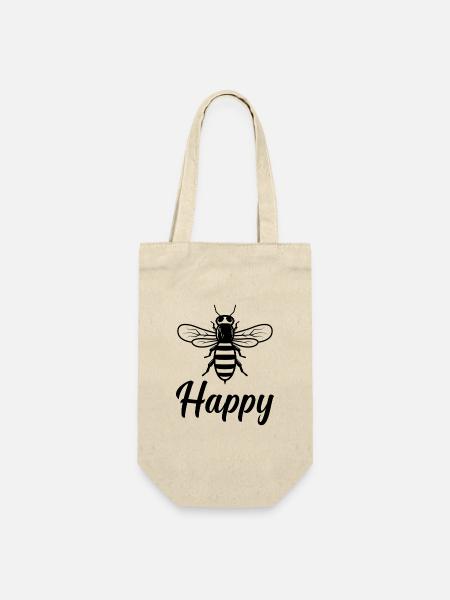 Kind Biene Glückliche Jungen Imker Mädchen Biene - Geschenkbeutel für Flaschen - Natur