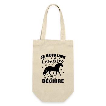Cadeau Une cavalière équitation cheval qui déchire - Sac à bouteille - nature - Devant