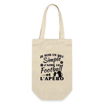 Un mec simple, football et apéro - Sac à bouteille - nature - Devant