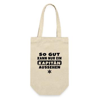 So gut kann nur ein Kapitän aussehen - Geschenkbeutel für Flaschen - Natur - Vorne