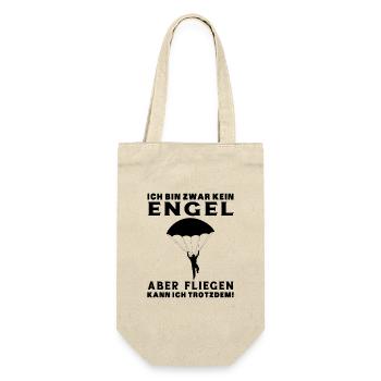 Gleitschirmfliegen Fallschirm Retro Lustig Geschen - Geschenkbeutel für Flaschen - Natur - Vorne