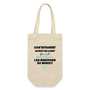 Biberons de Minuit Humour Naissance Humour Cadeau - Sac à bouteille - nature - Devant