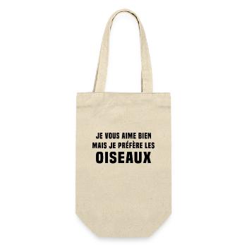 je préfère les oiseaux humour drole - Sac à bouteille - nature - Devant