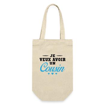 Je vais avoir un cousin Cadeau pour Grossesse - Sac à bouteille - nature - Devant