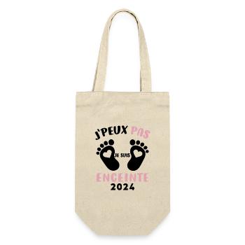 Cadeau Drôle Future Maman 2024 Annonce Grossesse - Sac à bouteille - nature - Devant