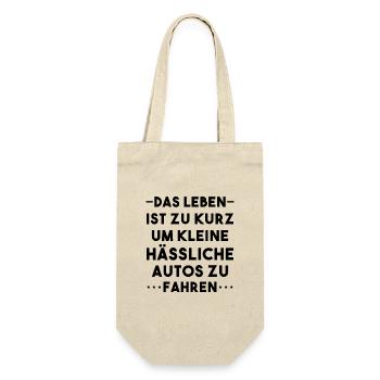 Das Leben ist zu kurz um kleine hässliche Autos - Geschenkbeutel für Flaschen - Natur - Vorne
