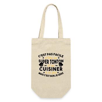 Super Tonton et un Cuisinier Cadeau Humour - Sac à bouteille - nature - Devant