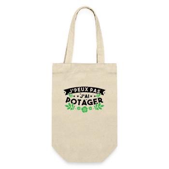 J'Peux pas J'ai Potager Cadeau De Jardinage Drole - Sac à bouteille - nature - Devant
