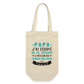 Papa J'ai Essayé De Te Trouver Le Meilleur Cadeau - Sac à bouteille - nature - Devant