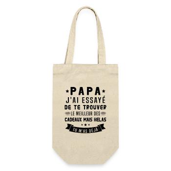 Papa J'ai Essayé De Te Trouver Le Meilleur Cadeau - Sac à bouteille - nature - Devant