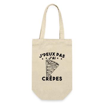 J'peux Pas J'ai Crêpes Cadeau Humour Drole - Sac à bouteille - nature - Devant