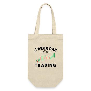 J'Peux Pas J'Ai Trading Métier Trader Humour - Sac à bouteille - nature - Devant