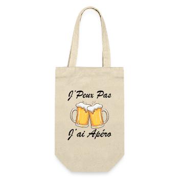 J'peux Pas J'ai Apéro Cadeau Humour Bier - Sac à bouteille - nature - Devant