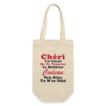 Cadeau Chéri Saint Valentin Amour Couple Humour - Sac à bouteille - nature - Devant