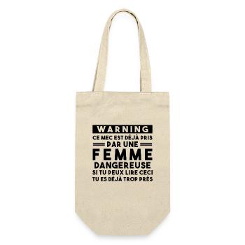 Cadeau Humour couple homme, Femme jalouse danger - Sac à bouteille - nature - Devant