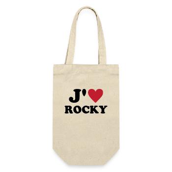 J'aime Rocky Coeur Chien Cadeau Saint Valentine - Sac à bouteille - nature - Devant